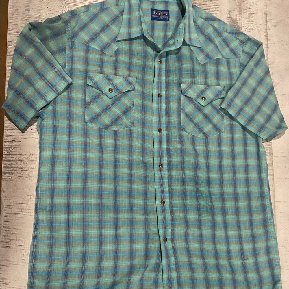 Pendleton Men's Blue Plaid Frontier Shirt